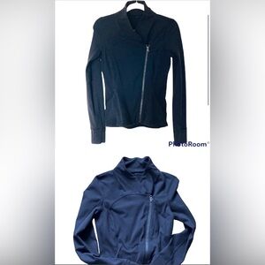 Lululemon black asymmetrical zip jacket black Sz 6